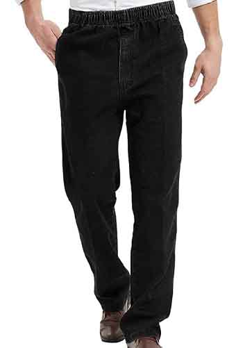 best men's jeans with elastic waist and zipper