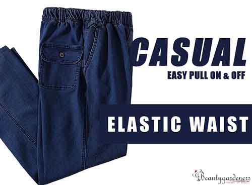 elastic waist jeans mens