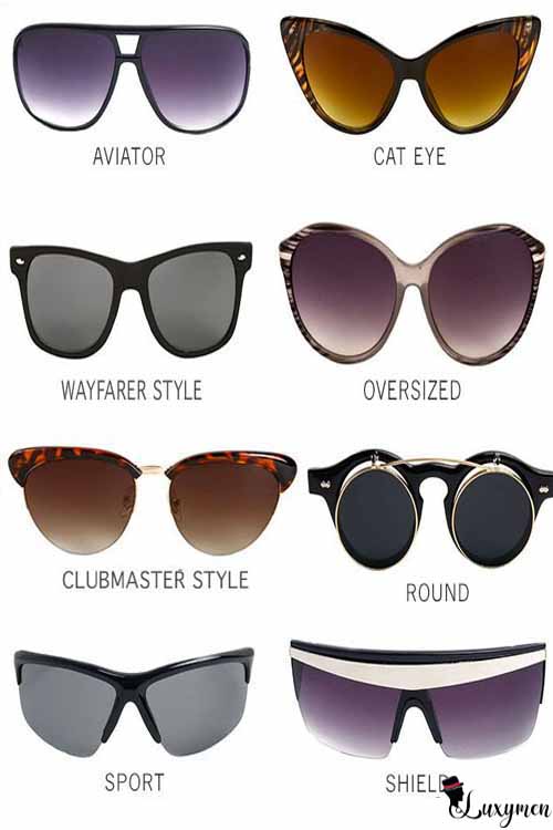 types of sunglasses